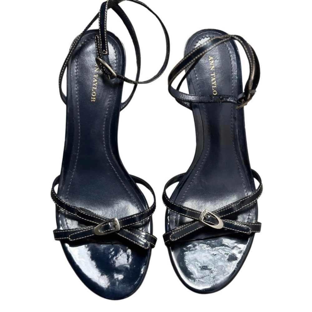 Ann Taylor Black Elegant Sandals with Bow Detail